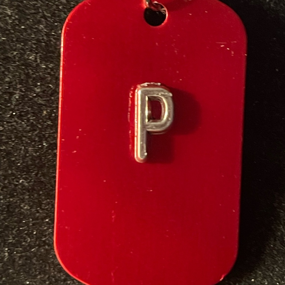 Necklace Charm Dog Tag (“P”) - Picture 1 of 4